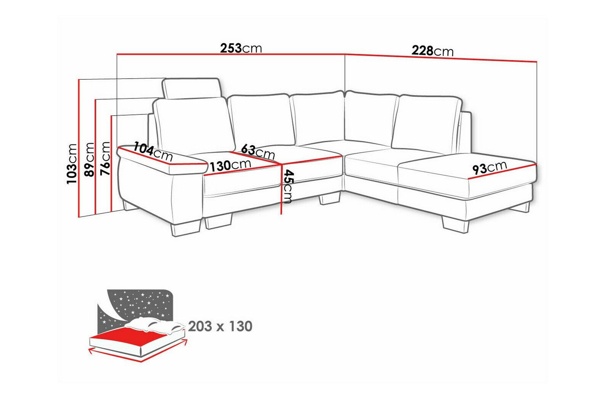 Graystone 3-seters Hjørnesovesofa - Beige - Møbler - Sofaer - Sovesofaer