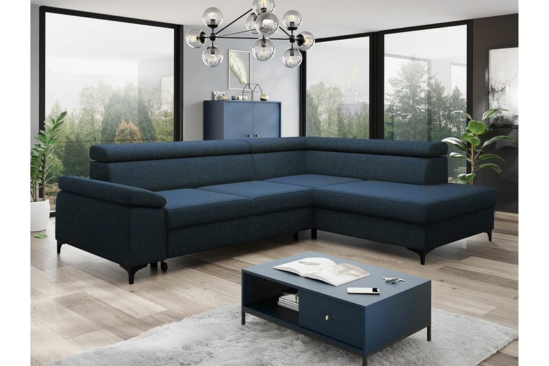 Graystone 3-seters Hjørnesovesofa - Blå - Møbler - Sofaer - Sovesofaer