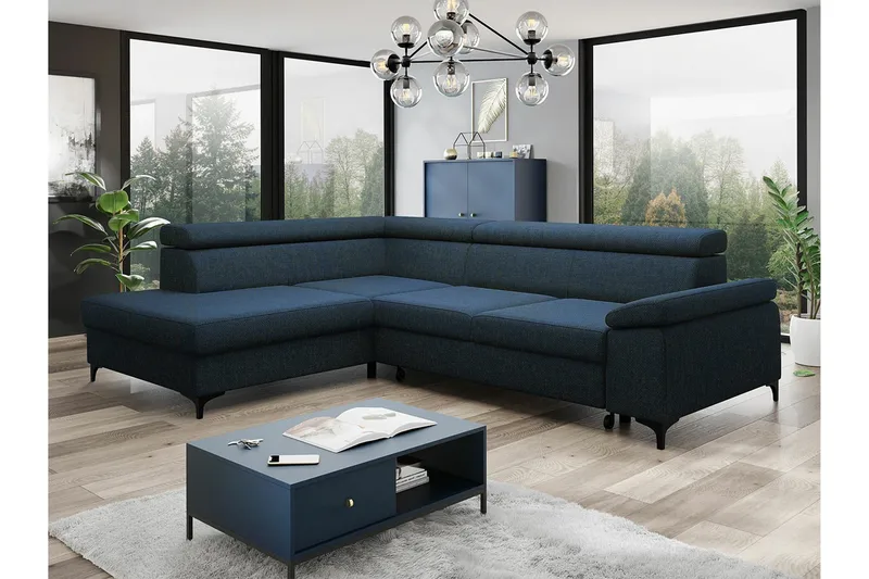 Graystone 3-seters Hjørnesovesofa - Blå - Møbler - Sofaer - Sovesofaer