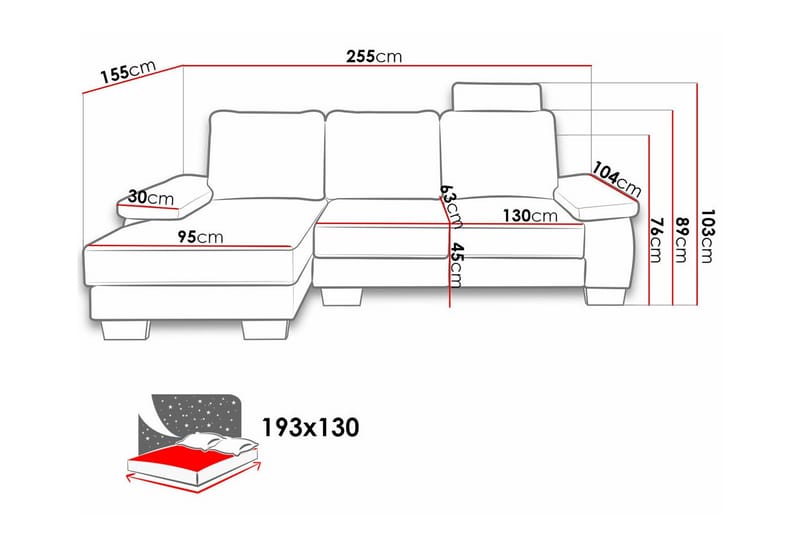 Graystone 3-seters Hjørnesovesofa - Lysegrå - Sovesofaer - Hjørnesovesofa