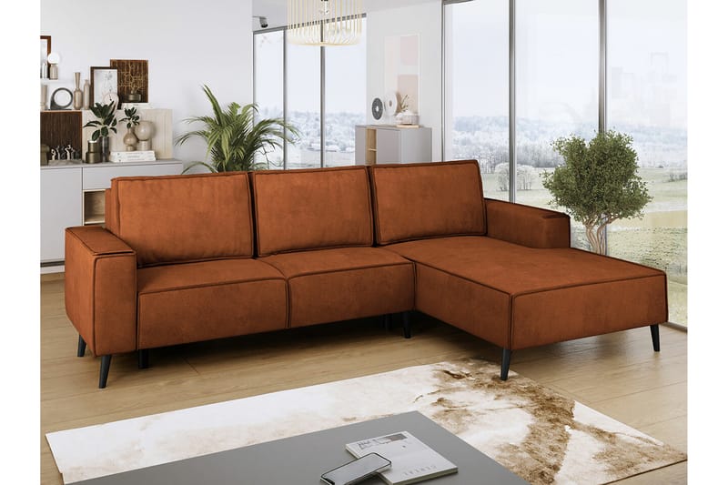 Graystone 3-seters Hjørnesovesofa - Mørk Oransje - Møbler - Sofaer - Sovesofaer