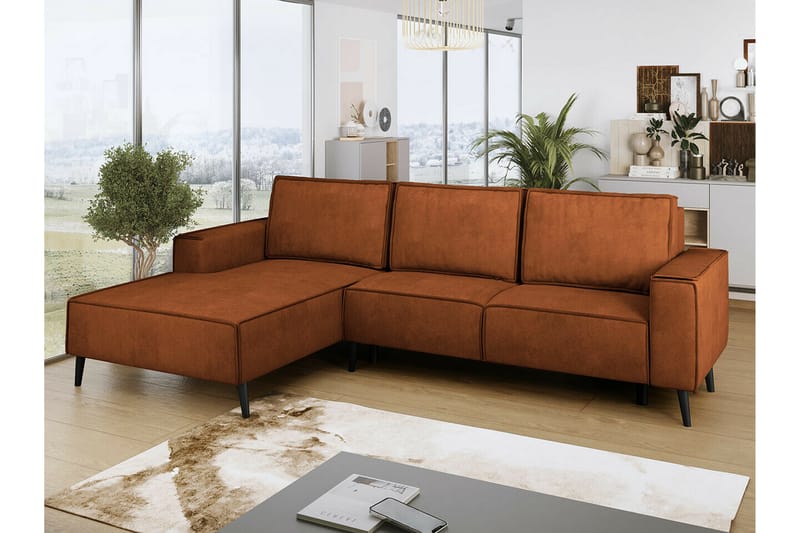 Graystone 3-seters Hjørnesovesofa - Mørk Oransje - Møbler - Sofaer - Sovesofaer