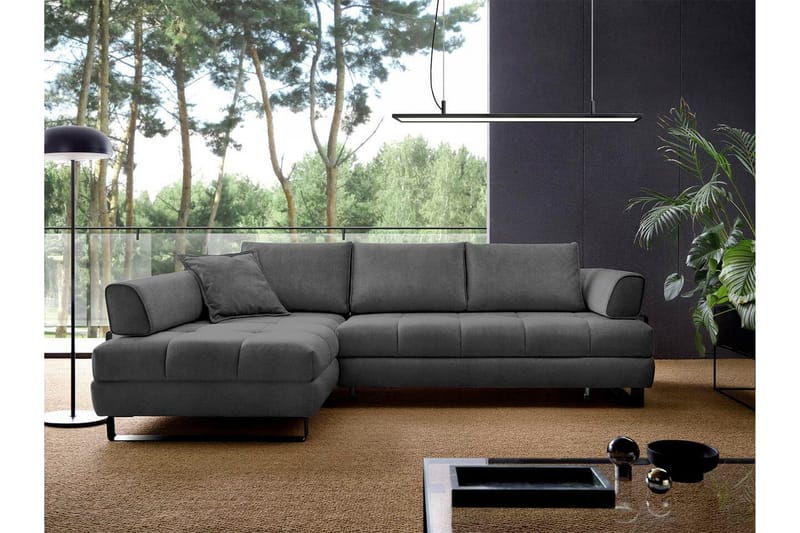 Graystone 3-seters Hjørnesovesofa - Mørkegrå - Møbler - Sofaer - Sovesofaer