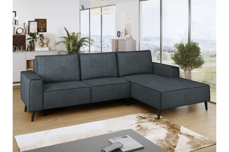 Graystone 3-seters Hjørnesovesofa - Mørkegrå - Møbler - Sofaer - Sovesofaer