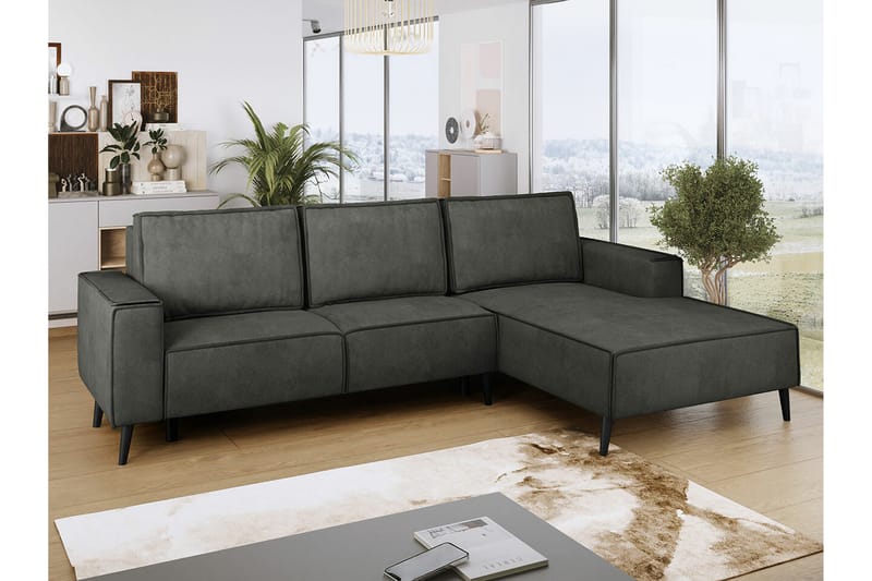 Graystone 3-seters Hjørnesovesofa - Mørkegrå - Møbler - Sofaer - Sovesofaer