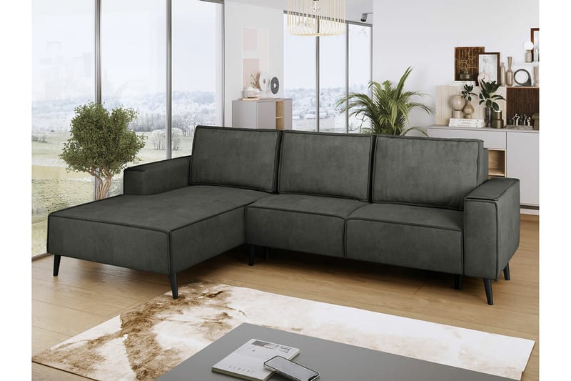 Graystone 3-seters Hjørnesovesofa - Mørkegrå - Møbler - Sofaer - Sovesofaer