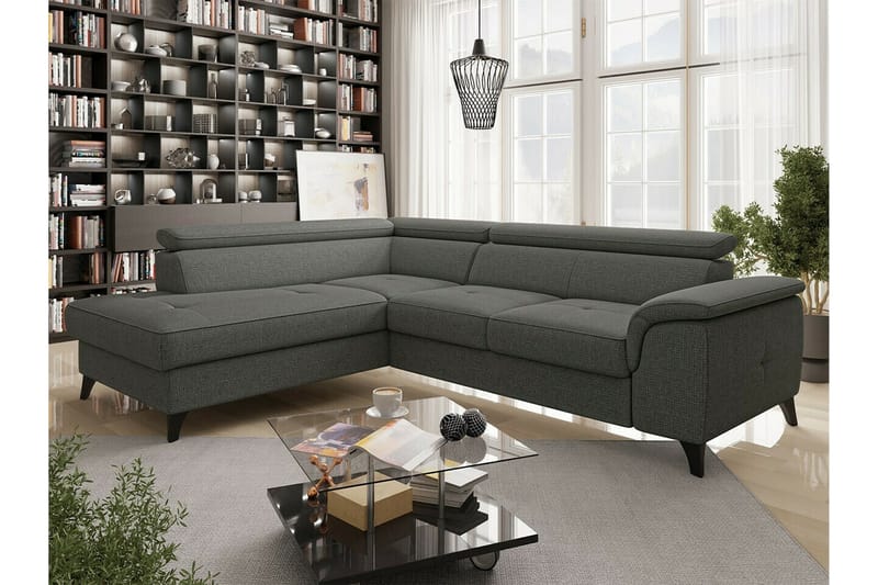 Graystone 3-seters Hjørnesovesofa - Mørkegrå - Møbler - Sofaer - Sovesofaer