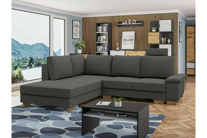 Graystone 3-seters Hjørnesovesofa - Mørkegrå - Møbler - Sofaer - Sovesofaer