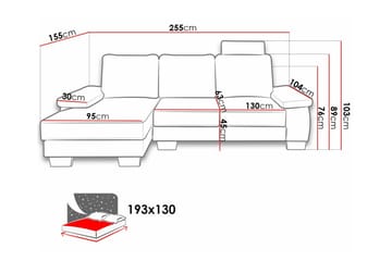 Graystone 3-seters Hjørnesovesofa - Møbler - Sofaer - Sovesofaer