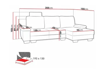 Graystone 3-seters Hjørnesovesofa - Møbler - Sofaer - Sovesofaer