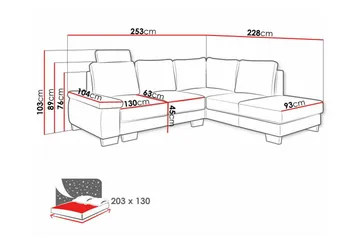Graystone 3-seters Hjørnesovesofa - Møbler - Sofaer - Sovesofaer