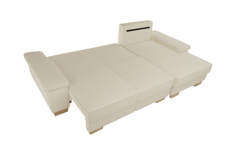 Graystone 3-seters Venstre Hjørnesovesofa 130x193 cm med Oppbevaring i Stoff - Lysegrå - Møbler - Sofaer - Sovesofaer