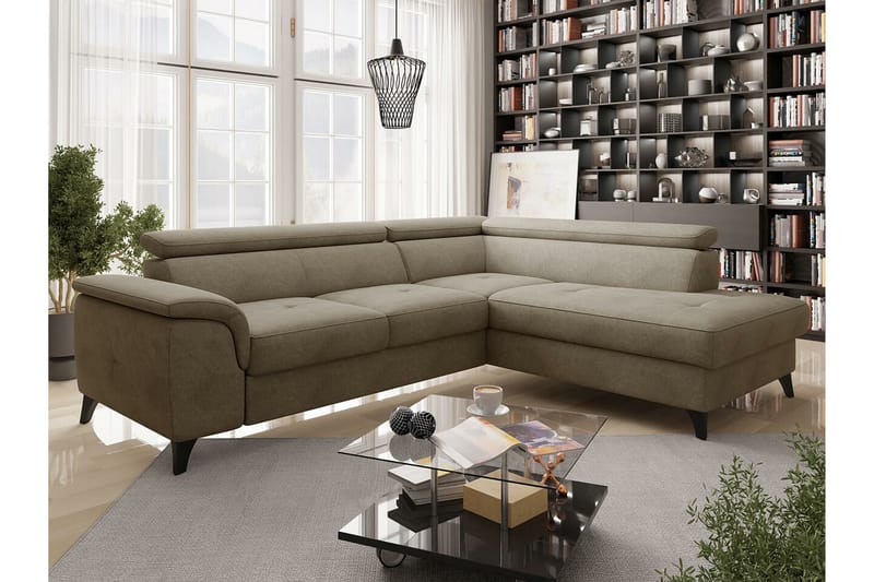 Graystone 4-seters Hjørnesovesofa - Brun - Møbler - Sofaer - Sovesofaer