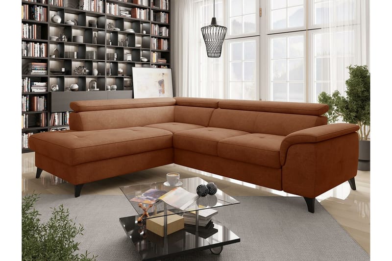Graystone 4-seters Hjørnesovesofa - Brun/Oransje - Møbler - Sofaer - Sovesofaer