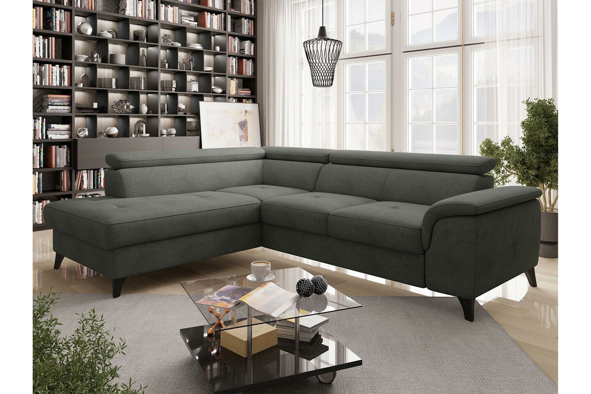 Graystone 4-seters Hjørnesovesofa - Mørkegrå - Møbler - Sofaer - Sovesofaer