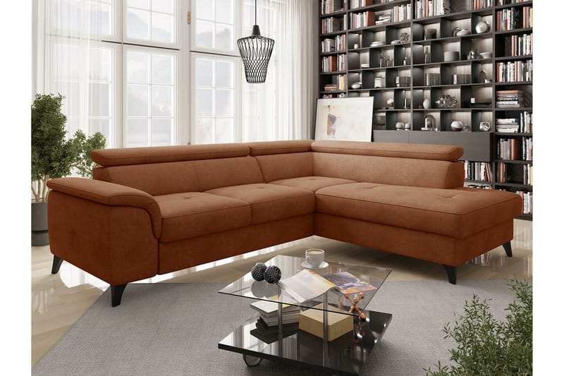 Graystone 4-seters Hjørnesovesofa - Oransje/Brun - Møbler - Sofaer - Sovesofaer