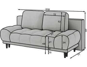 Guavio 2-seters Bubblig sovesofa med oppbevaring - Calmora 03 - Møbler - Sofaer - Sovesofaer