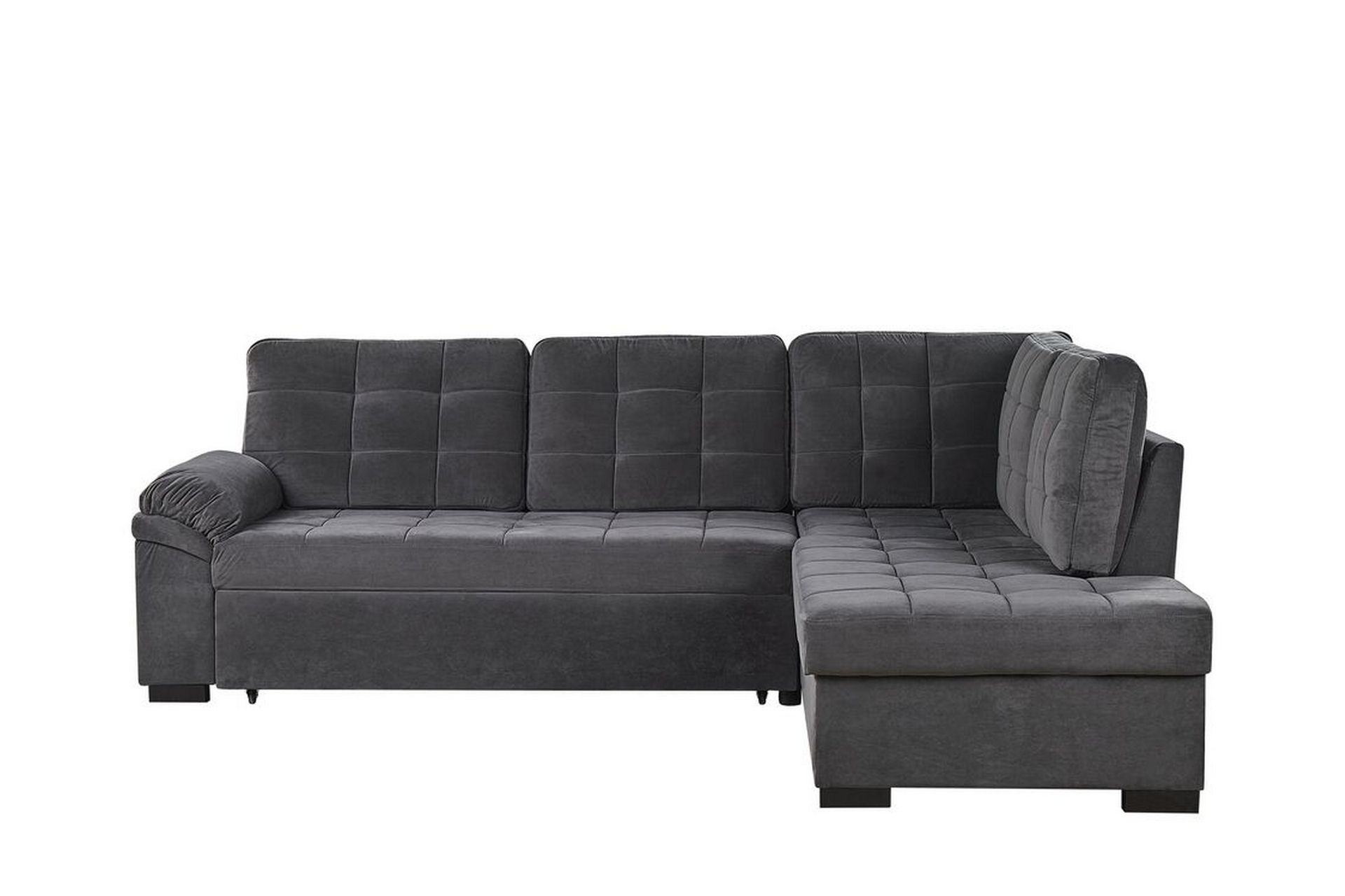 Hagshult 4-seters Hjørnesovesofa Venstre - Fløyel/Grå - Møbler - Sofaer - Sovesofaer