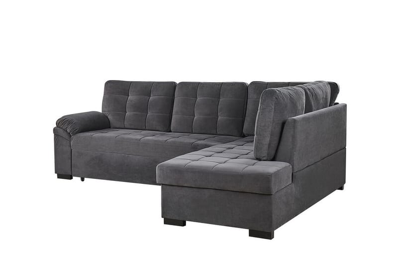Hagshult 4-seters Hjørnesovesofa Venstre - Fløyel/Grå - Møbler - Sofaer - Sovesofaer