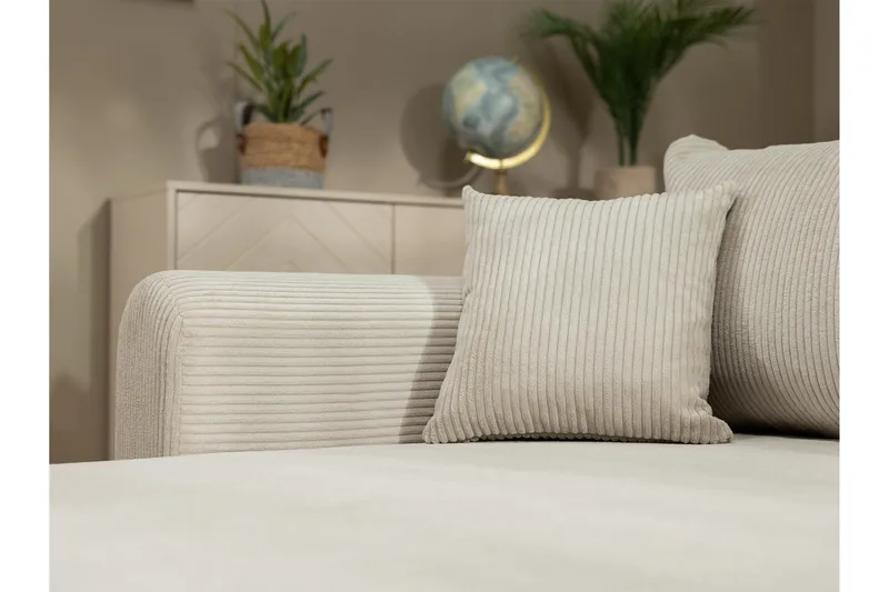 Handda 3-seters Venstrevendt Sovesofa med Sjeselong i Stoff - Beige - Møbler - Sofaer - Sovesofaer