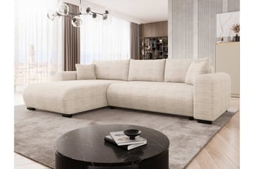 Handda 3-seters Venstrevendt Sovesofa med Sjeselong i Stoff - Beige - Møbler - Sofaer - Sovesofaer