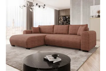 Handda 3-seters Venstrevendt Sovesofa med Sjeselong i Stoff - Rustbrun - Møbler - Sofaer - Sovesofaer