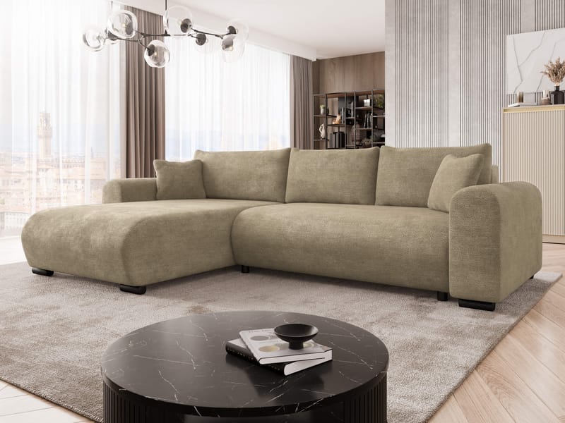 Handda 4-seters Sovesofa med Divan Venstre - Beige - Møbler - Sofaer - Sovesofaer