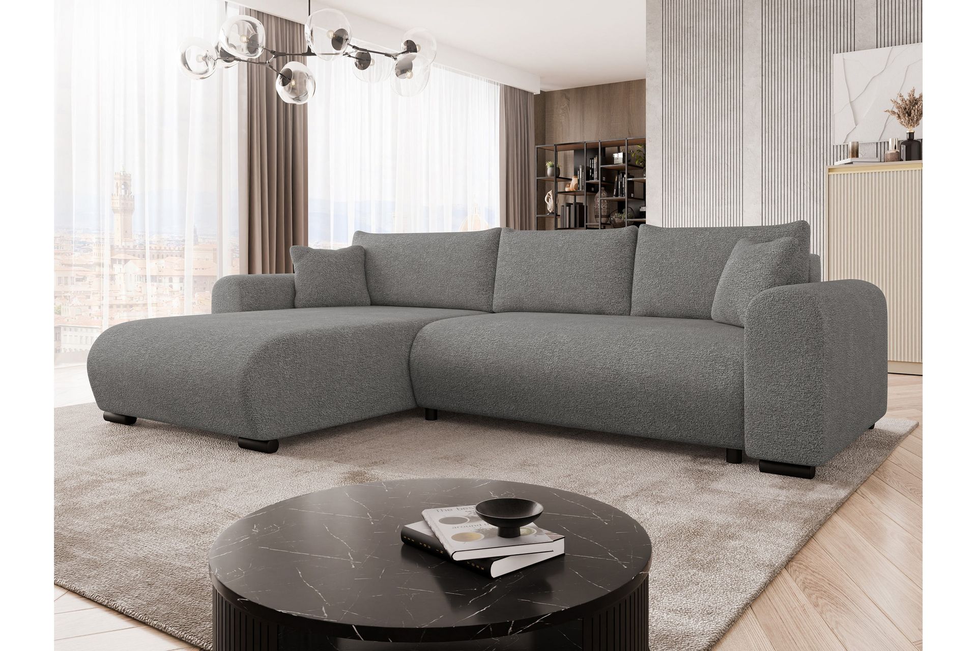 Handda Sovesofa med Sjeselong 3-seter - Grå - Møbler - Sofaer - Sovesofaer
