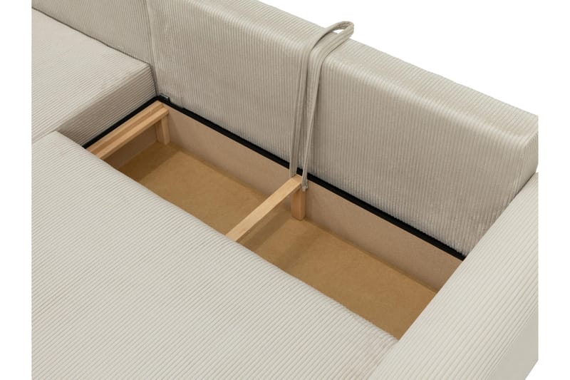 Handda Sovesofa med Sjeselong 3-seter i Bouclé - Beige - Møbler - Sofaer - Sovesofaer