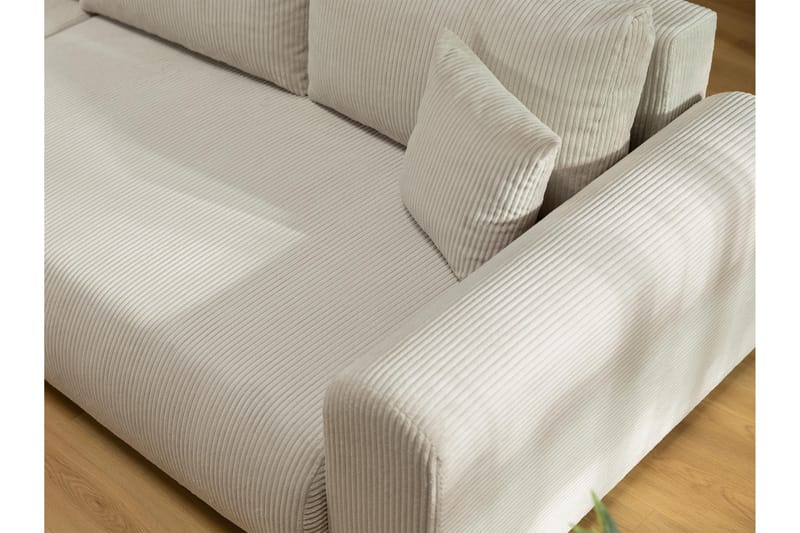 Handda Sovesofa med Sjeselong 3-seter i Bouclé - Beige - Møbler - Sofaer - Sovesofaer