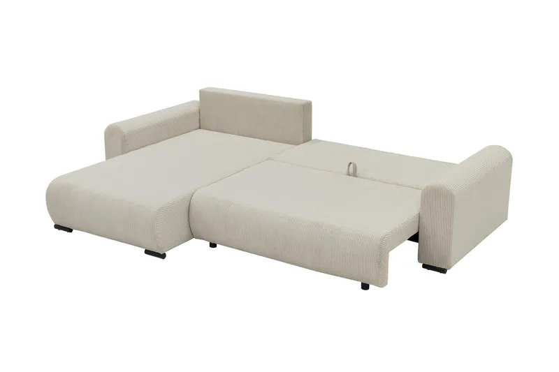 Handda Sovesofa med Sjeselong 3-seter i Chenille - Beige - Møbler - Sofaer - Sovesofaer