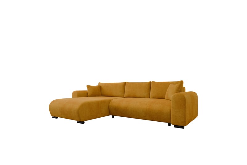 Handda Sovesofa med Sjeselong 3-seter i Fløyel - Gul - Møbler - Sofaer - Sovesofaer