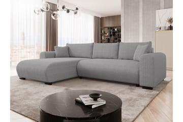 Handda Sovesofa med Sjeselong 3-seter i Manchester - Grå - Møbler - Sofaer - Sovesofaer