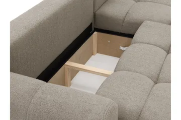 Handu Sovesofa med Sjeselong 3-seter i Bouclé - Beige - Møbler - Sofaer - Sovesofaer