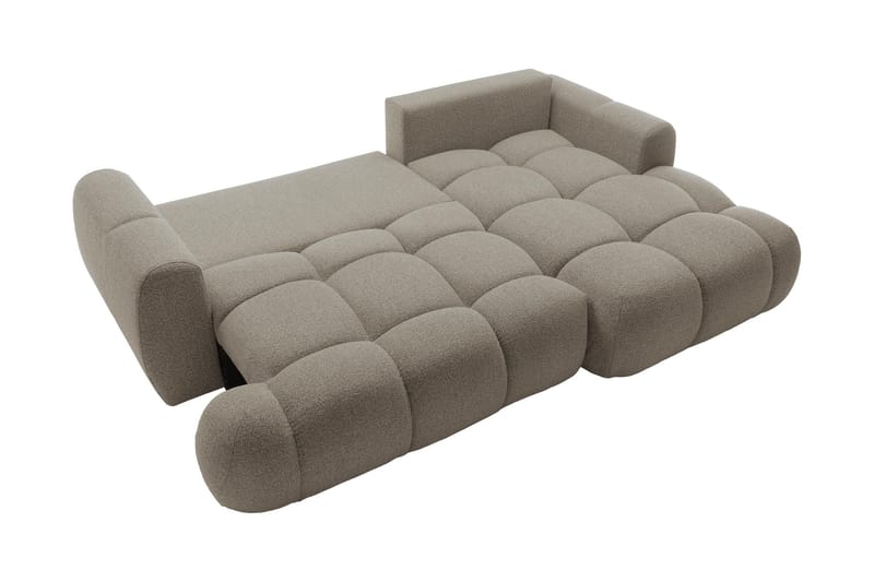 Handu Sovesofa med Sjeselong 3-seter i Bouclé - Beige - Møbler - Sofaer - Sovesofaer
