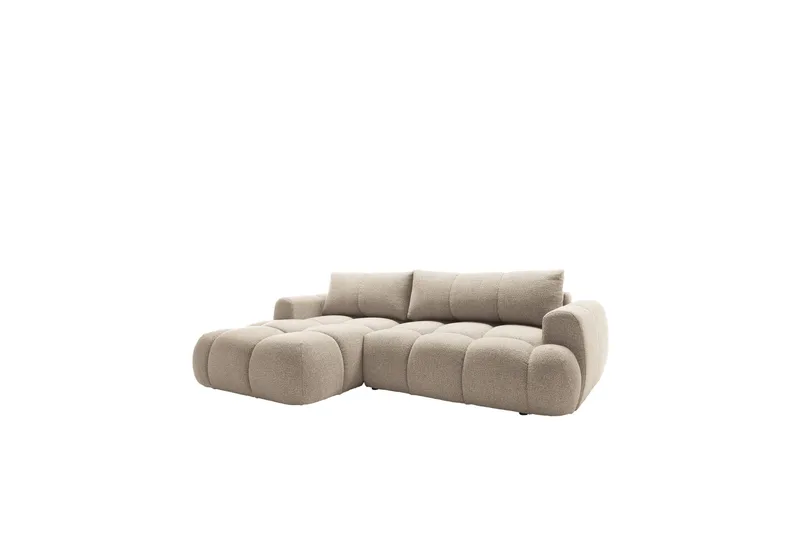 Handu Sovesofa med Sjeselong 3-seter i Bouclé - Beige - Møbler - Sofaer - Sovesofaer