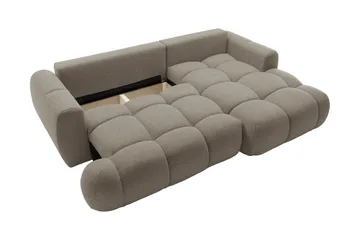 Handu Sovesofa med Sjeselong 3-seter i Bouclé - Beige - Møbler - Sofaer - Sovesofaer