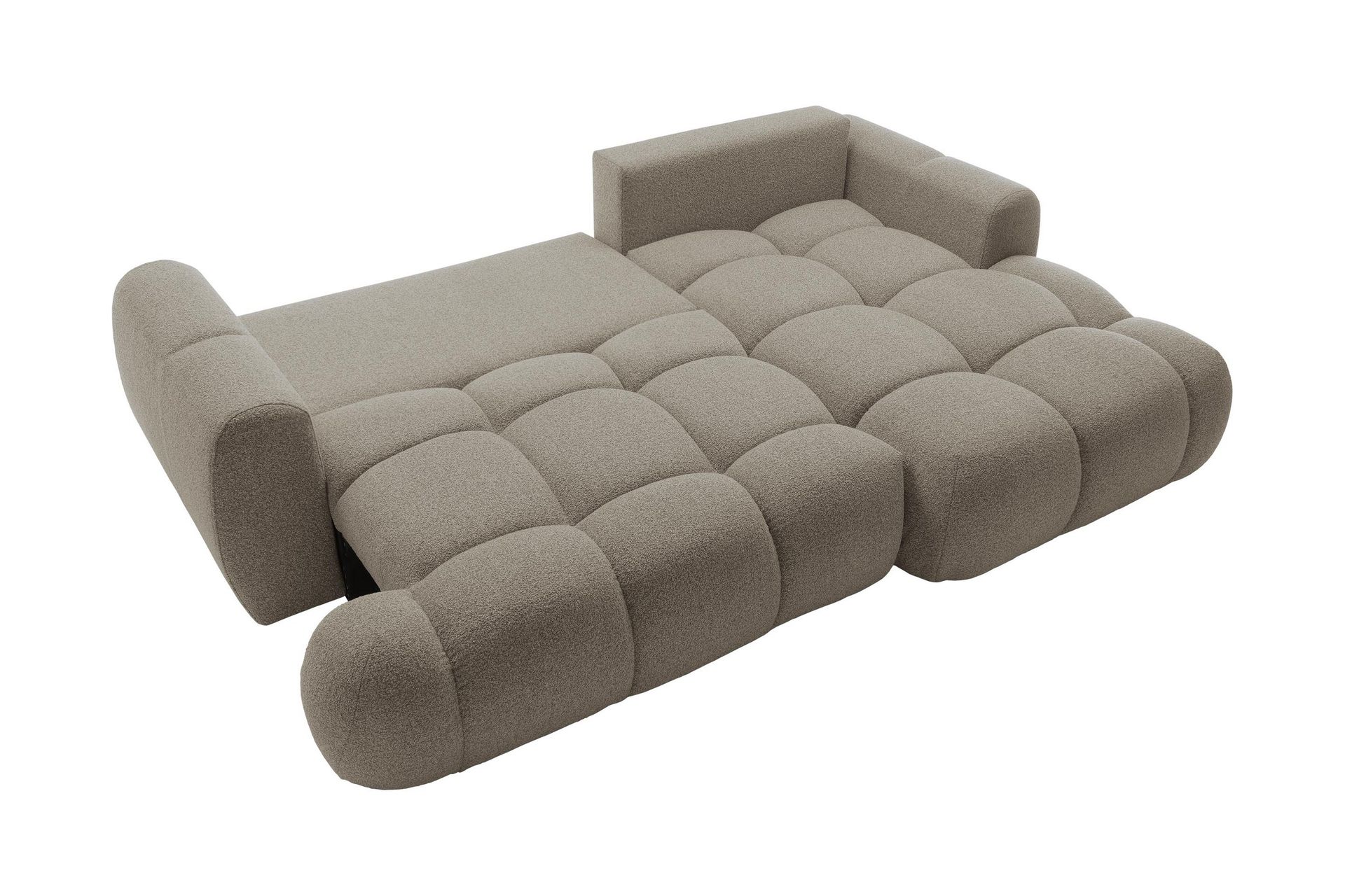 Handu Sovesofa med Sjeselong 3-seter i Bouclé - Brun - Møbler - Sofaer - Sovesofaer