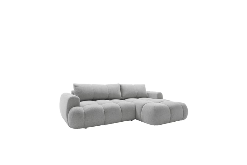 Handu Sovesofa med Sjeselong 3-seter i Bouclé - Grå - Møbler - Sofaer - Sovesofaer