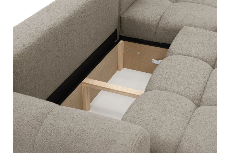 Handu Sovesofa med Sjeselong 3-seter i Bouclé - Mørkegrå - Møbler - Sofaer - Sovesofaer