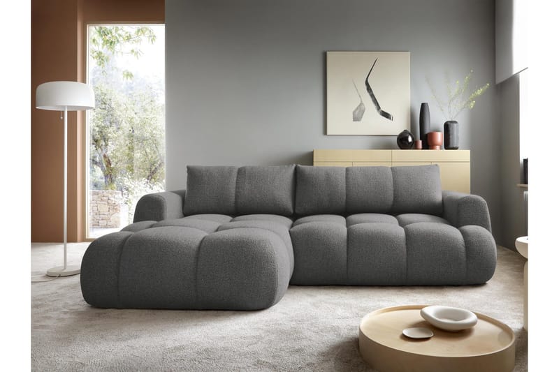 Handu Sovesofa med Sjeselong 3-seter i Bouclé - Mørkegrå - Møbler - Sofaer - Sovesofaer