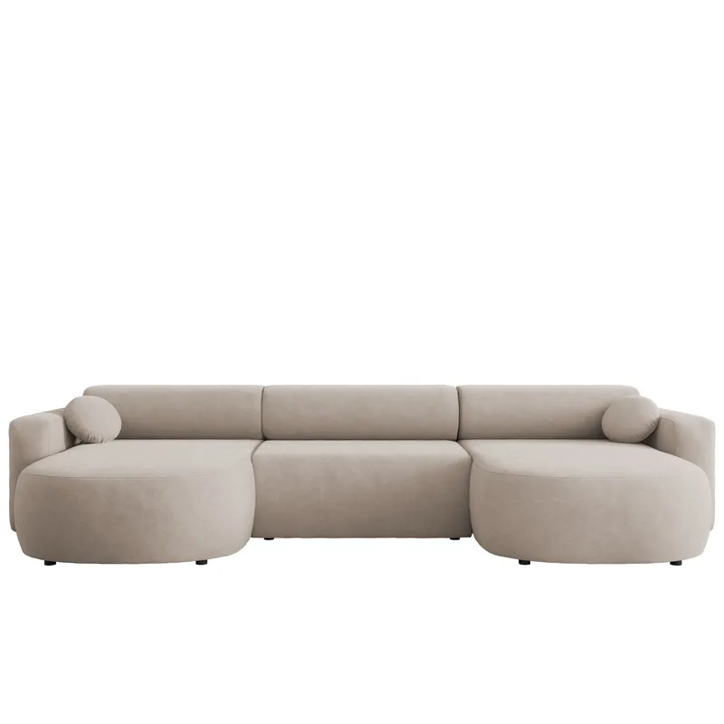 Hanish Sovesofa med dobbel sjeselong 5-seter - Beige - Møbler - Sofaer - Sovesofaer