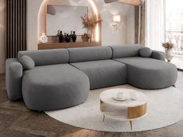 Hanish Sovesofa med dobbel sjeselong 5-seter - Grå - Møbler - Sofaer - Sovesofaer