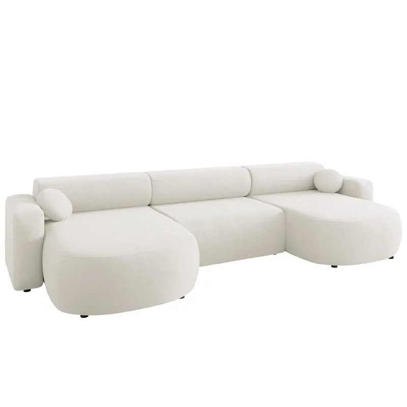 Hanish Sovesofa med dobbel sjeselong 5-seter - Hvit - Møbler - Sofaer - Sovesofaer