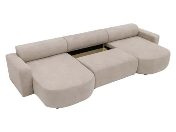 Hanish Sovesofa med dobbel sjeselong 5-seter - Hvit - Møbler - Sofaer - Sovesofaer