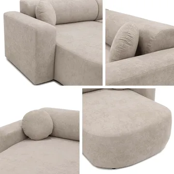 Hanish Sovesofa med dobbel sjeselong 5-seter - Hvit - Møbler - Sofaer - Sovesofaer