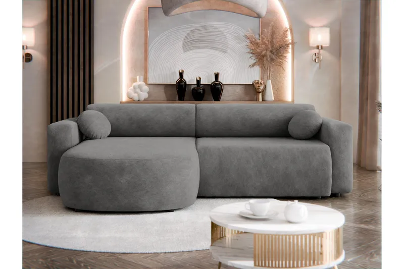 Hanish Sovesofa med Sjeselong 3-seter - Grå - Møbler - Sofaer - Sovesofaer