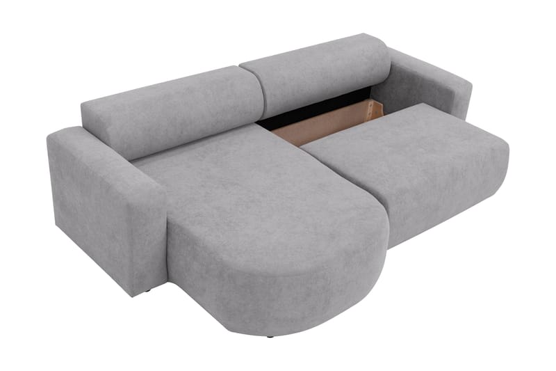 Hanish Sovesofa med Sjeselong 3-seter i Plysj - Beige - Møbler - Sofaer - Sovesofaer