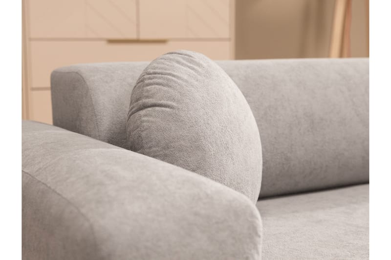 Hanish Sovesofa med Sjeselong 3-seter i Plysj - Beige - Møbler - Sofaer - Sovesofaer