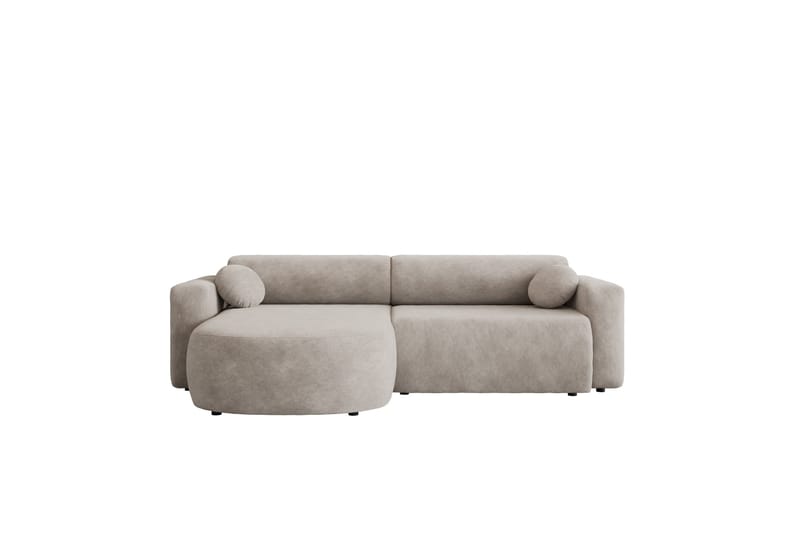 Hanish Sovesofa med Sjeselong 3-seter i Plysj - Beige - Møbler - Sofaer - Sovesofaer